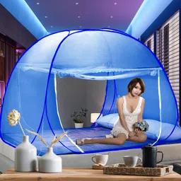 didhiti Polyester Adults Washable ROYAL BLUE-GLL mosquito net 8 x 8 machardani double bed mosquito net tent for b Mosquito Net-picture-21