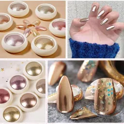 elora beauty professional Nail Chorme Powder Multicolor( 6 Pcs) image 2