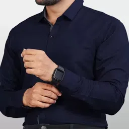 jiggster store Men Regular Fit Solid Spread Collar Casual Shirt-picture-15