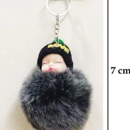 waaome (Pack of 6/Doll Keychain)Cute Sleeping N Smiley Baby Doll Keychains(A149) image 3