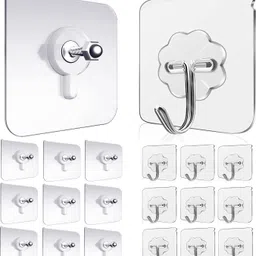 Self Adhesive Wall Hooks Without Drill Sticker Hanging (10 Screw + 10 U-Hook) Hook 1-image-30