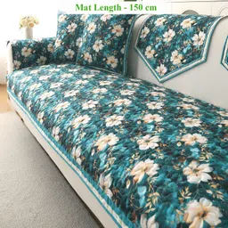 hokipo Velvet 2 Seater Sofa Floral Cover-picture-24