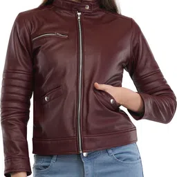 ykings Women Solid Leather Jacket-picture-24