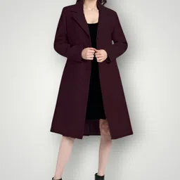 mabish Fleece Solid Coat For Women-picture-22