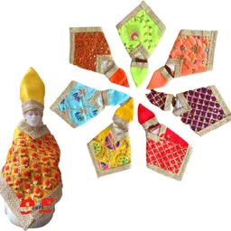 om sai gifts Sai baba Vastra Embroidery work|Cloth|Poshakh Pack of 7 For 12 Inch 4.5NO idol Dress image 5