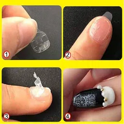 likeup Strong Adehsive Best Quality 3 Sheet (72 Pics Tabs) Waterproof Jelly Double Sided Adhesive Tabs Nail Glue Sticker False Nail Tips Tabs image 3