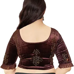 pu fashion Round Neck Women Blouse image 2