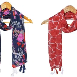mss fashion Printed Chiffon Women Multicolor Stole, Scarf, Fancy Scarf-picture-25