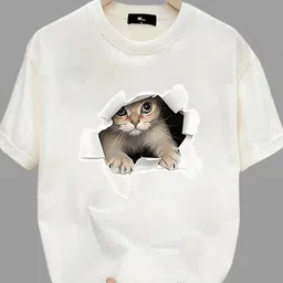 akiradvisory Women Printed Round Neck Cotton Blend White T-Shirt-picture-23