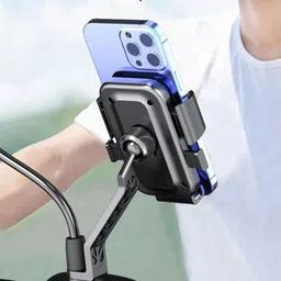 huntindia Anti-Shake One Click Locking Bikes, Scooty Desk Stand, Motorcycle Stand Holder Bike Mobile Holder-picture-27