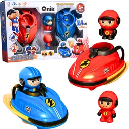 qnik RC Bumper Car Toy with Bounce Trigger |Crash Battle RC Car - 2 Players image 1