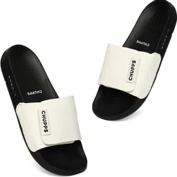 chupps Flow White/Black Men's Comfortable Slides & Flip Flop Men Slides image 5