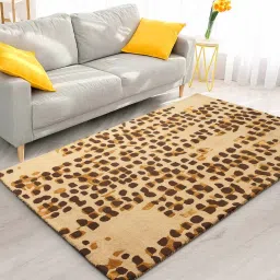 Buy Beige Wool and Viscose Abstract 6 x 8 Feet Hand Tufted Carpet by Joyrugs by littlelooms image 1