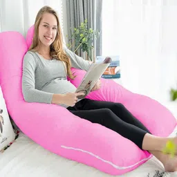 ag pro comfort Velvet U-Shape Solid Microfiber Pregnancy/Maternity Pillow for pregnant women Polyester Fibre Solid Pregnancy Pillow Pack of 1 image 5
