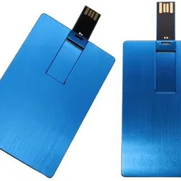 Techbae SLIMMEST BLUE METAL CARD PEN DRIVE 16 GB Pen Drive Compatible with Desktop Computer, Audio Player, Television USB 2.0 Metal Case-image-3