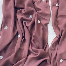 qalb luxuria Self Design Georgette Women Purple Stole image 2