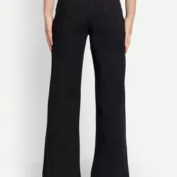 broadstar Women Straight Fit Black Lycra Blend Trousers image 5