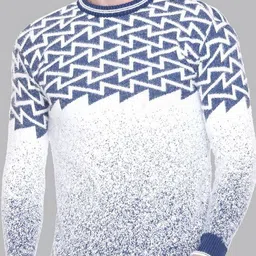 ewools Men Woven Round Neck Dark Blue Sweater-picture-32