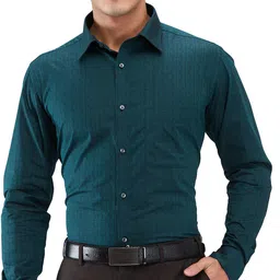 raymond Men Slim Fit Self Design Formal Shirt image 1