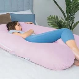 jaipurlinen "Enjoy full-body comfort and support for a more peaceful pregnancy journey." Microfibre Solid Pregnancy Pillow Pack of 1 image 3