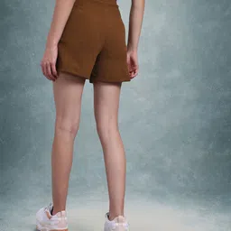 roadster Solid Women Brown Regular Shorts image 2