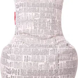 style homez XXL Cotton Canvas Newspaper Printed Bean Bag Chair With Bean Filling image 5