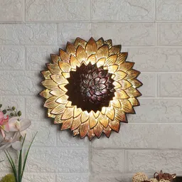 eliante by jainsons lights Daffodil Gold Iron Flush Mount Wall Light image 1