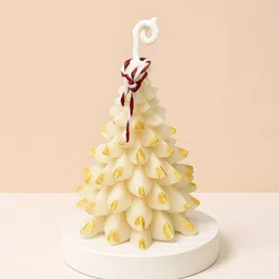 afterglow by samayraa Christmas tree candle - White and Golden Candle image 1