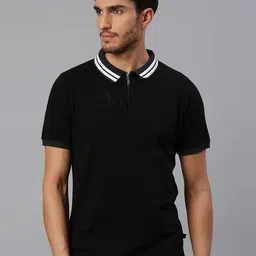 Dennis Lingo Men Black Polo Collar Pure Cotton T-shirt-picture-17