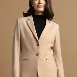 Allen Solly Woman Single Breasted Notched Lapel Collar Slim Fit Blazer-picture-21