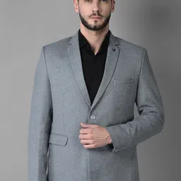 Canary London Men Grey Slim-fit Single-breasted Blazer-picture-31