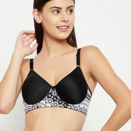 Clovia Black & White Geometric T-shirt Bra- Full Coverage Lightly Padded BR1897T1342B-picture-18