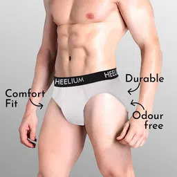 HEELIUM Men Pack Of 3 Bamboo Super Soft & Odour Free Comfort Fit Brief image 3