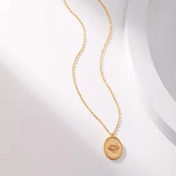 aquastreet 18K Gold Plated Waterproof Antitarnish Evil Eye Pendant Necklace image 3