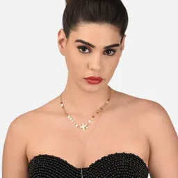 AMI Gold-Toned & Gold-Plated 2Layered Contemporary Lariat Chain image 4