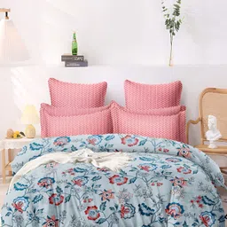 MORADO Blue Floral Printed Double Queen Duvet Cover-picture-31