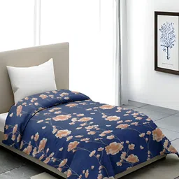 Bromwick Navy Blue & Beige Printed 250 TC DuvetCover-image-45