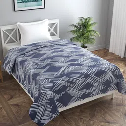 MORADO Blue & White Geometric-Printed Double Queen Duvet Cover-picture-39