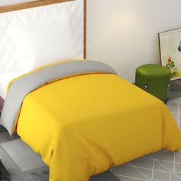 Bromwick Yellow & Grey Printed 250 TC DuvetCover-image-50