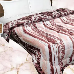 Signature Bellagio Brown & White Abstract Microfiber Heavy Winter Double Bed Quilt-picture-17