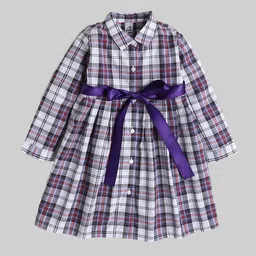 The Magic Wand Purple Checked Shirt Dress-picture-23