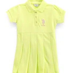 U.S. Polo Assn. Kids Girls Shirt Collar Pleated Pure Cotton T-shirt Dress-picture-37