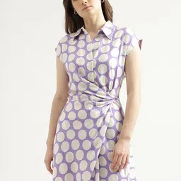 United Colors of Benetton Geometric Printed Smocked Shirt Style Dress-picture-20
