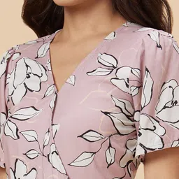 Globus Pink Floral Printed A-line Dress image 5