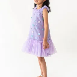 A Little Fable Abstract Round Neck Sleeveless Drop-Waist Fable Dress image 4