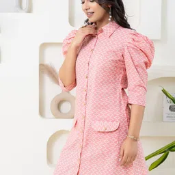 WEAVLLITE Polka Dot Print Shirt Dress image 4