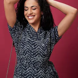 Globus Abstract Printed Tie Ups Wrap Dress image 2