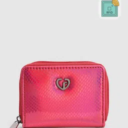 Caprese Women Abstract Textured Zip Around Wallet Iridescent Effect-image-48