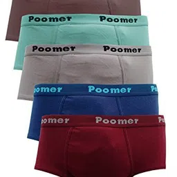 poomer Men's Cotton Brief (Pack of 5) Franco Brief Multicolor image 1