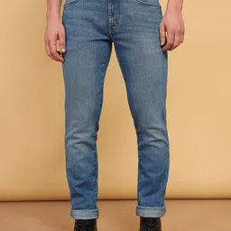 Wrangler Men Skanders Slim Fit Low-Rise Low Distress Light Fade Stretchable Jeans image 5